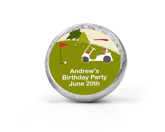 Golf Cart Chocolate Kiss Stickers for Birthday Party, Custom Golf Cart Kiss Labels, Personalized Stickers Chocolate Kiss Favors