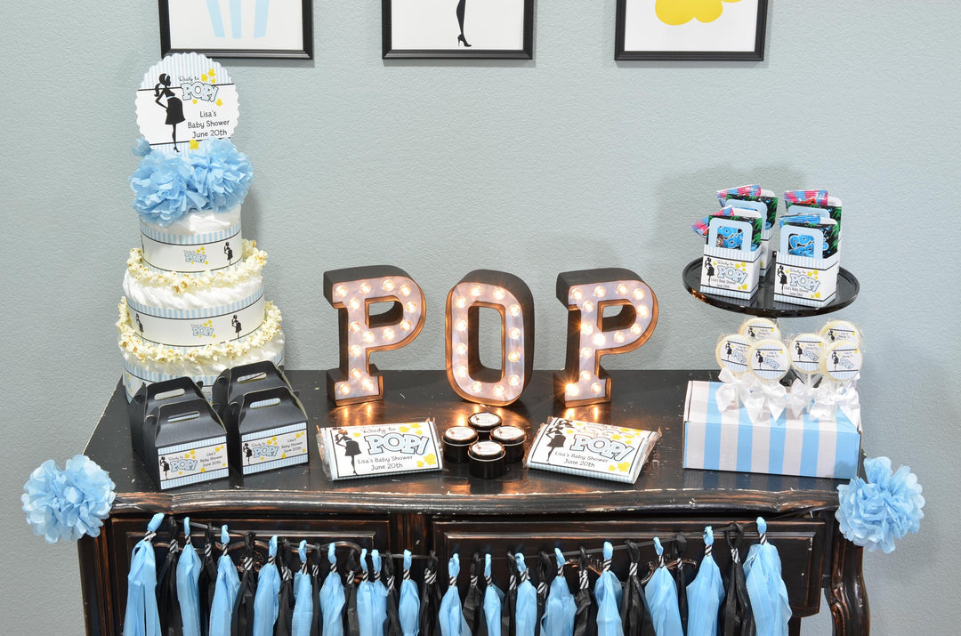 Ready To Pop Blue - Printable Popcorn Wrappers