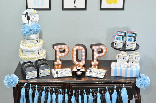 Ready To Pop Blue - Printable Popcorn Wrappers