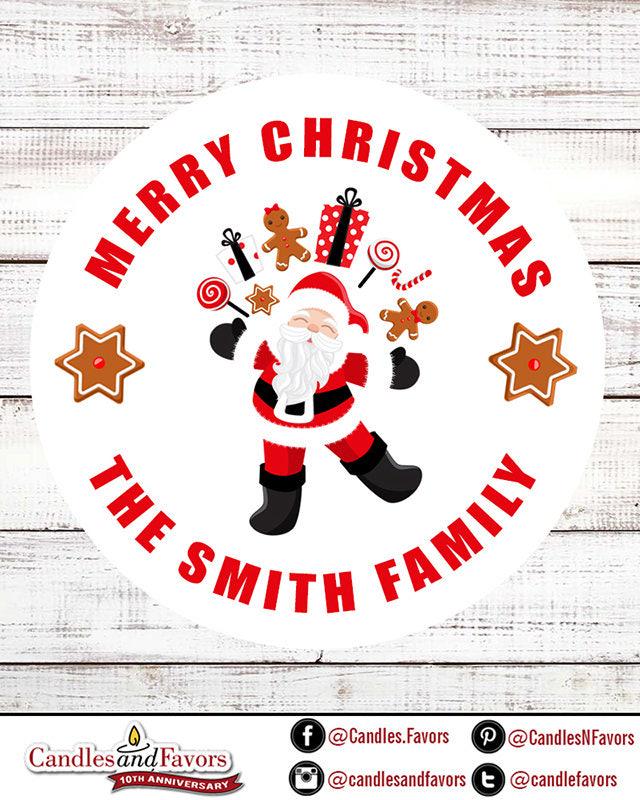 Santa Claus Stickers, Personalized Merry Christmas Labels, Holiday Gift Label/ Christmas Favor Sticker, African American Santa Claus Sticker