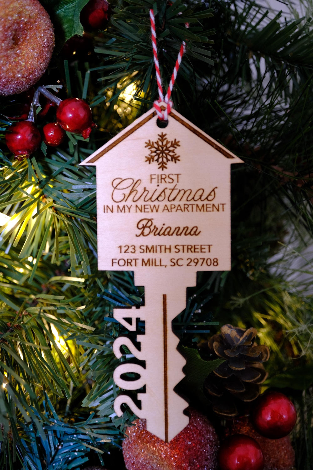 First Christmas In Our Apartment Home Ornament Wood Gift for New Home Owners Gifts from Realtors 1st Christmas Ornament 2025 Laser Engraved