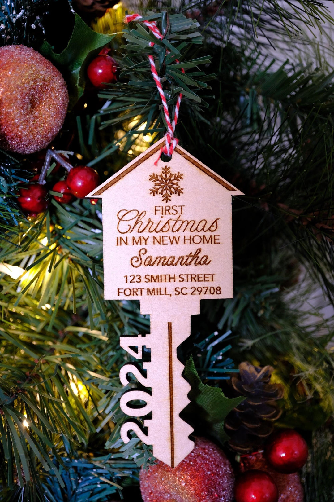 My First Christmas In My New Home Ornament Wood Gift for New Home Owners Gifts from Realtors 1st Christmas Ornament 2024 Laser Engraved