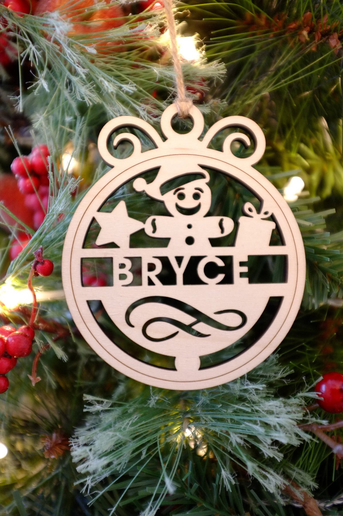 Gingerbread Christmas Ornament | Christmas Wood Tags | Holiday Ornament | Merry Christmas Ornament