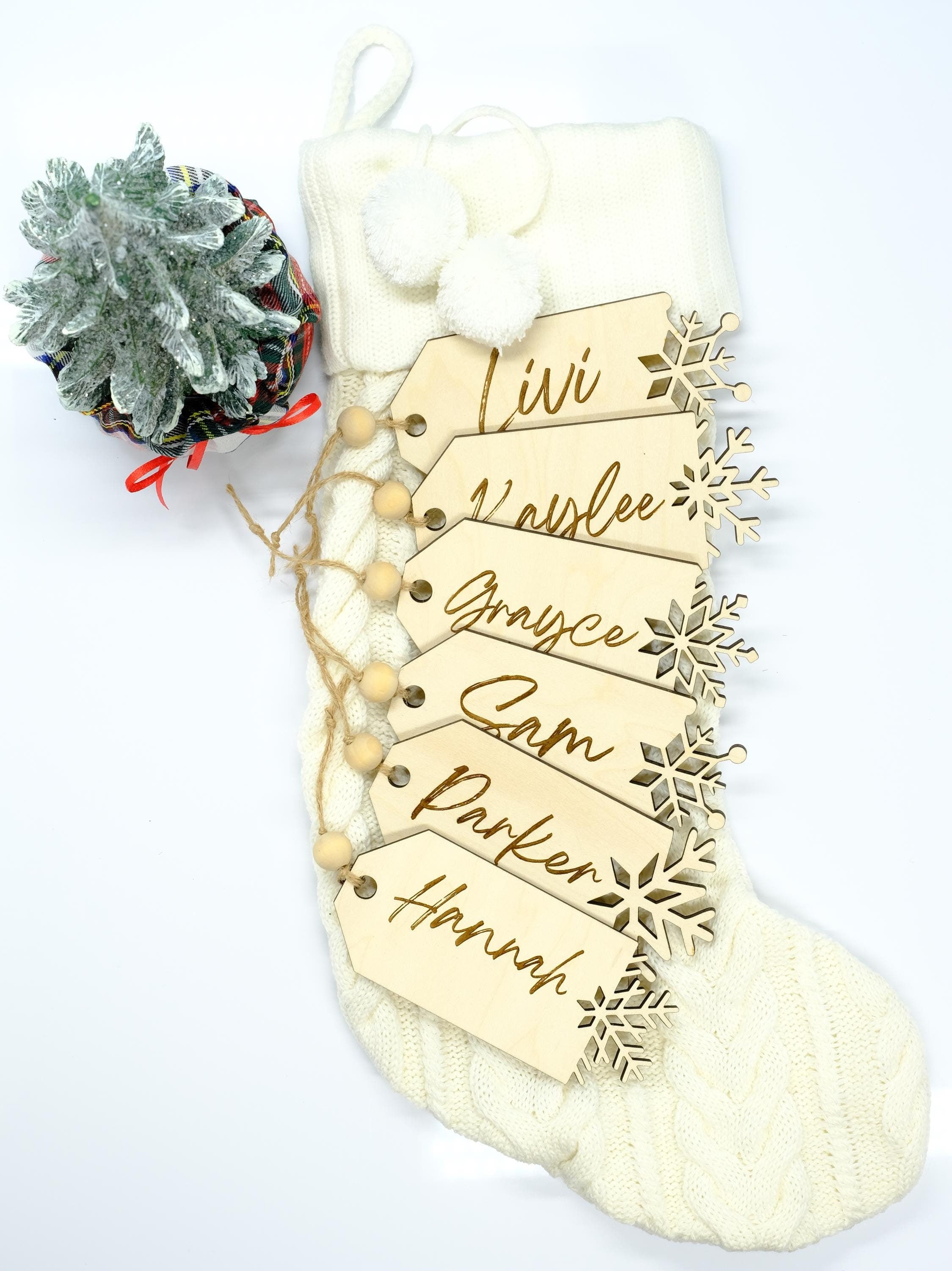 Engraved Christmas Stocking Tags | Christmas Stocking Labels | Personalized Wooden Tags | Gift Labels | Christmas Gift Tags | Gift Tags