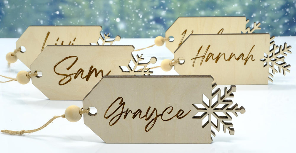 Engraved Christmas Stocking Tags | Christmas Stocking Labels | Personalized Wooden Tags | Gift Labels | Christmas Gift Tags | Gift Tags