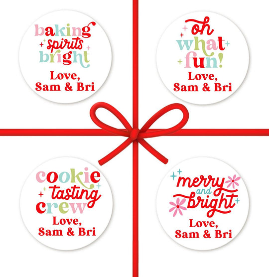 Baking Spirits Bright Stickers, Personalized Merry and Bright Labels, Custom Made with Love Stickers, From the Kitchen Oh What Fun