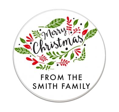 Merry Christmas Stickers, Personalized Merry Christmas Labels, Happy Holiday Gift Label, Christmas Favor Stickers, Happy Holiday Labels