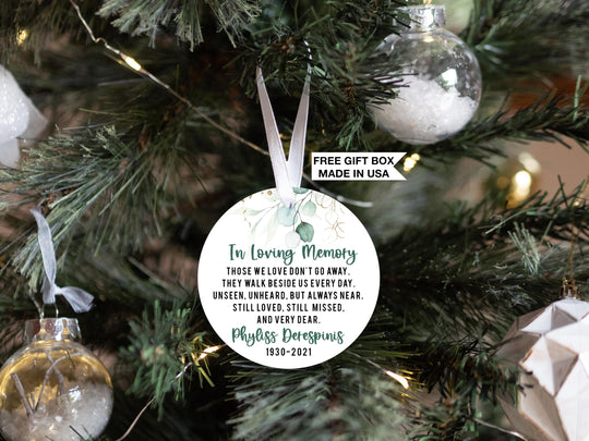 Personalized Memorial Christmas Ornament |  In Loving Memory Custom Ornament | Lost But Never Forgotten Ornament