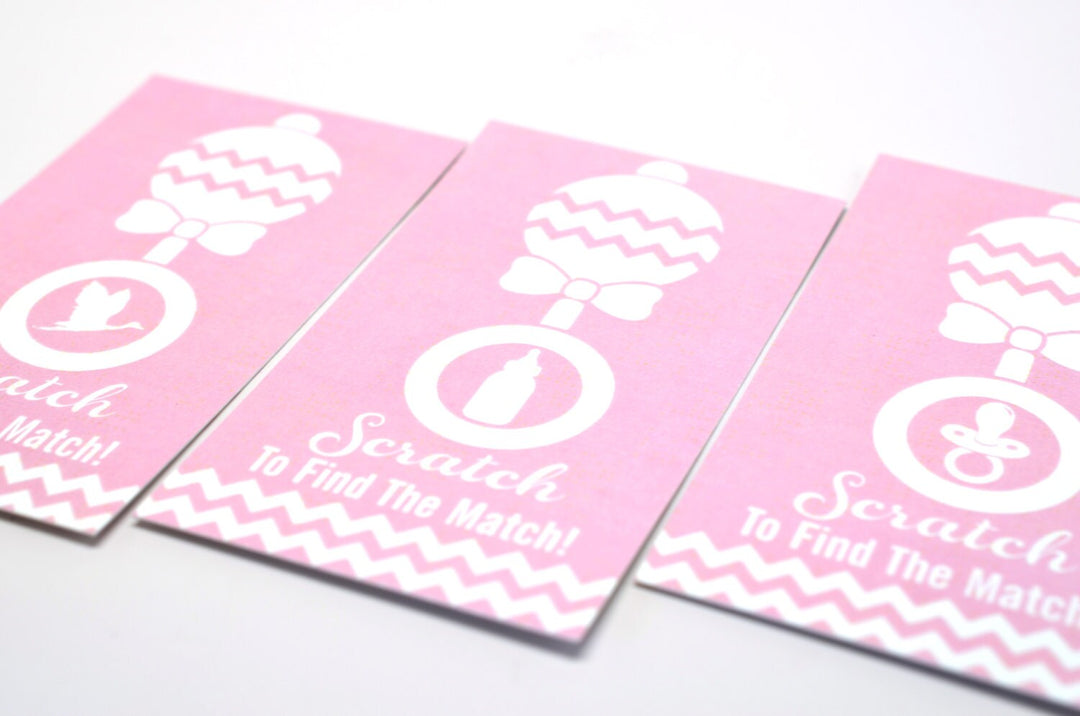 20 Pink Scratch Off Cards - Baby Shower Game - Baby Shower Party Games