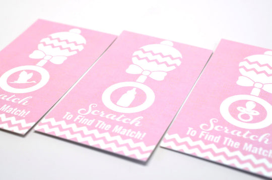 20 Pink Scratch Off Cards - Baby Shower Game - Baby Shower Party Games