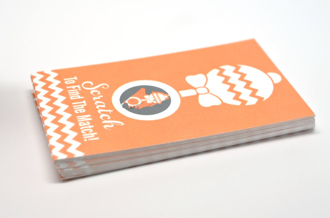 20 Orange Scratch Off Cards - Baby Shower Game - Baby Shower Party Games