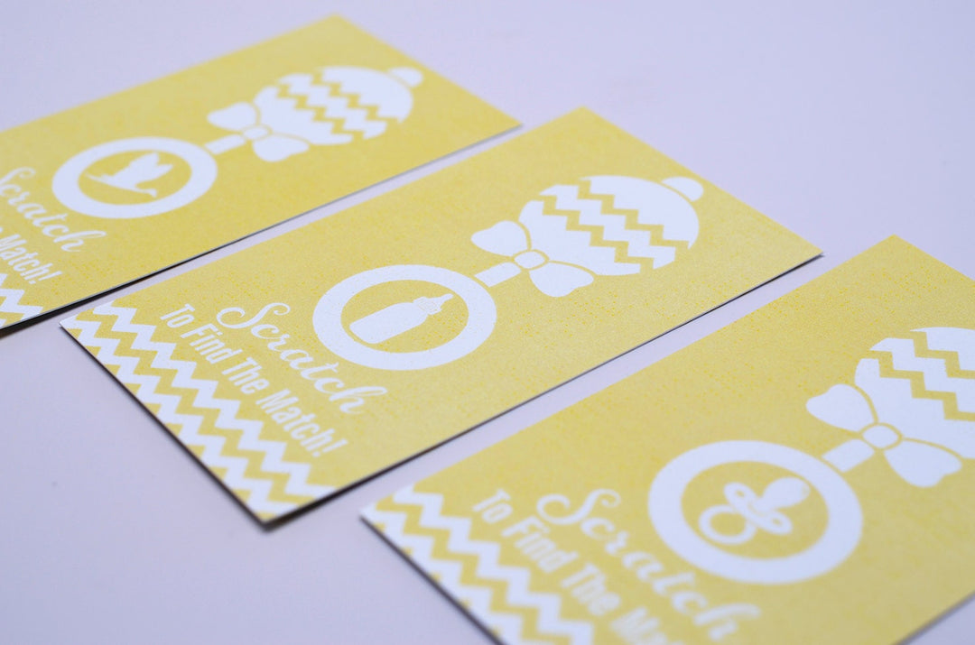 20 Yellow Scratch Off Cards - Baby Shower Game - Baby Shower Party Games