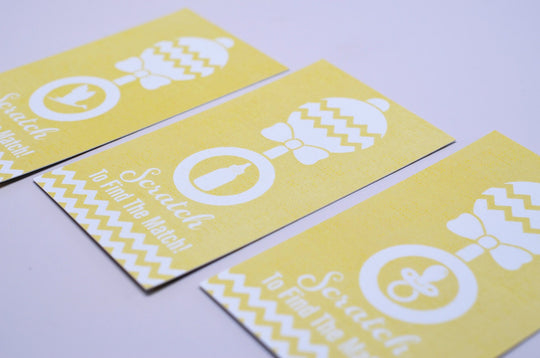 20 Yellow Scratch Off Cards - Baby Shower Game - Baby Shower Party Games