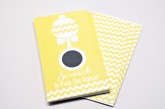 20 Yellow Scratch Off Cards - Baby Shower Game - Baby Shower Party Games