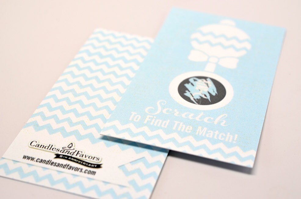 20 Blue Scratch Off Cards - Baby Shower Game - Baby Shower Party Games