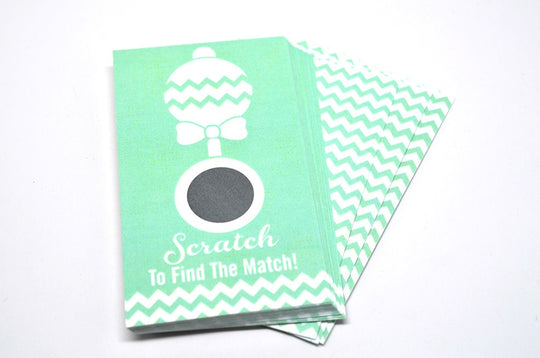 20 Green Scratch Off Cards - Baby Shower Game - Baby Shower Party Games