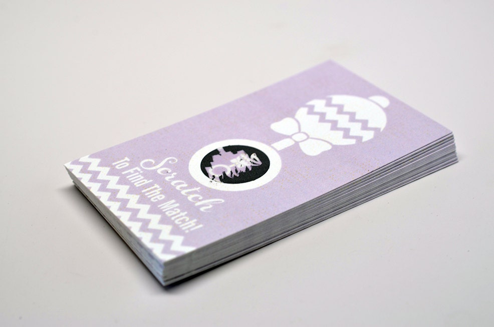 20 Lilac Scratch Off Cards - Baby Shower Game - Baby Shower Party Games