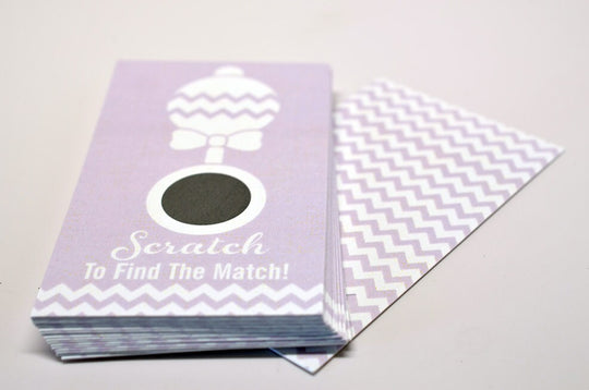20 Lilac Scratch Off Cards - Baby Shower Game - Baby Shower Party Games