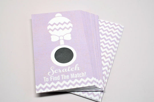20 Lilac Scratch Off Cards - Baby Shower Game - Baby Shower Party Games