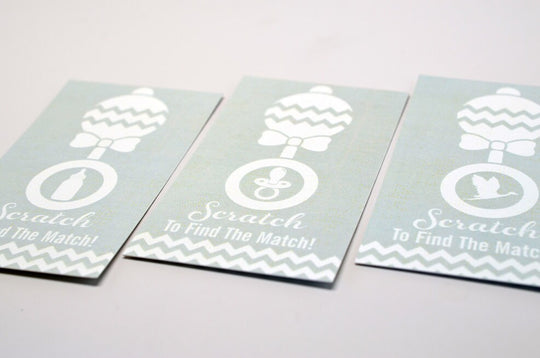 20 Gray Scratch Off Cards - Baby Shower Game - Baby Shower Party Games