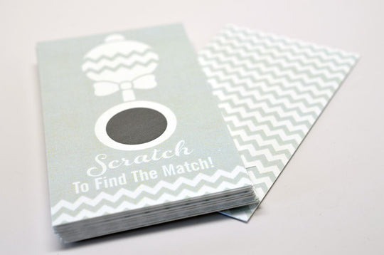 20 Gray Scratch Off Cards - Baby Shower Game - Baby Shower Party Games