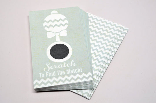 20 Gray Scratch Off Cards - Baby Shower Game - Baby Shower Party Games