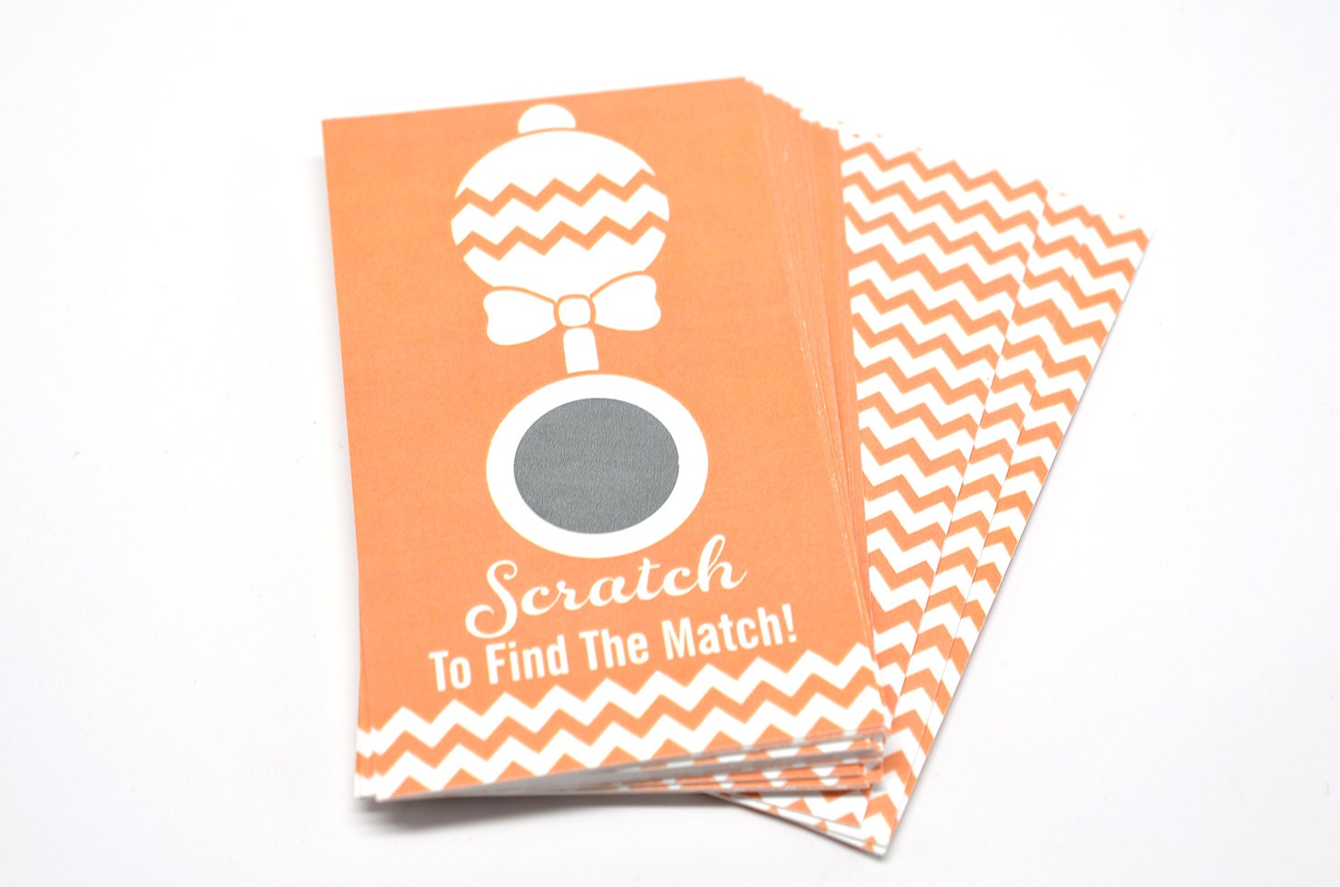 20 Orange Scratch Off Cards - Baby Shower Game - Baby Shower Party Games