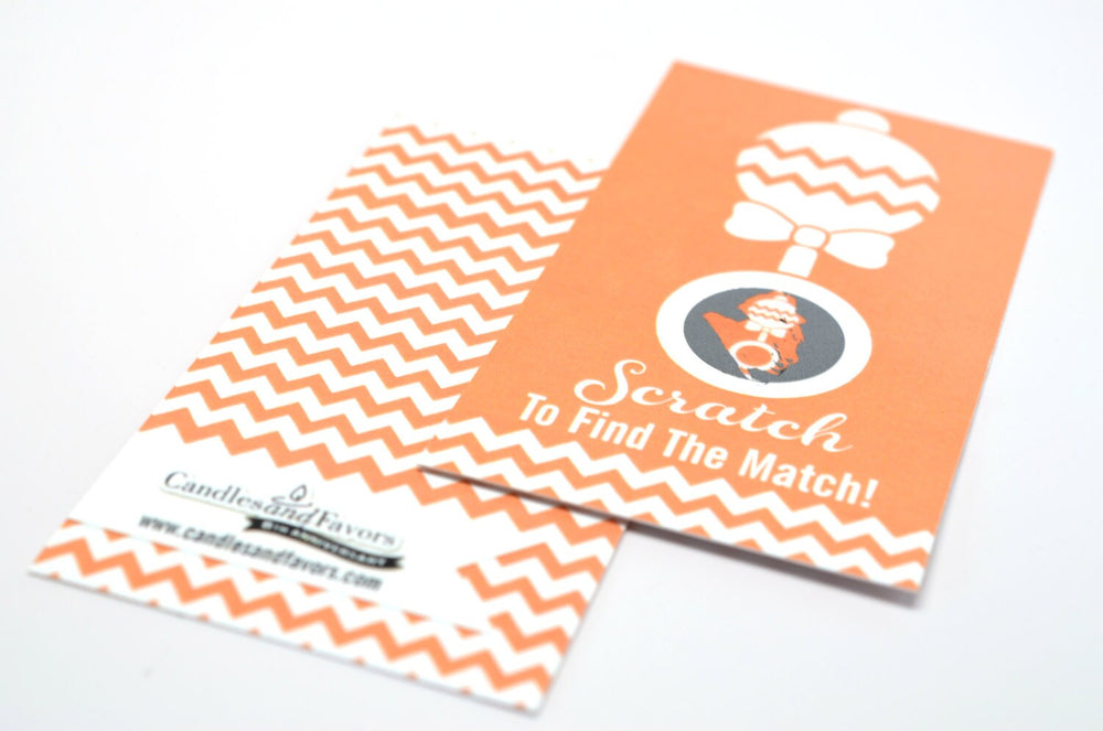 20 Orange Scratch Off Cards - Baby Shower Game - Baby Shower Party Games