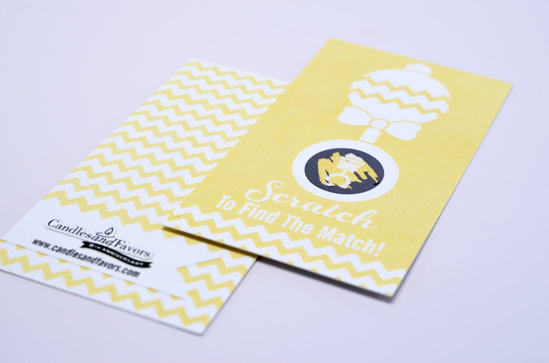 20 Yellow Scratch Off Cards - Baby Shower Game - Baby Shower Party Games