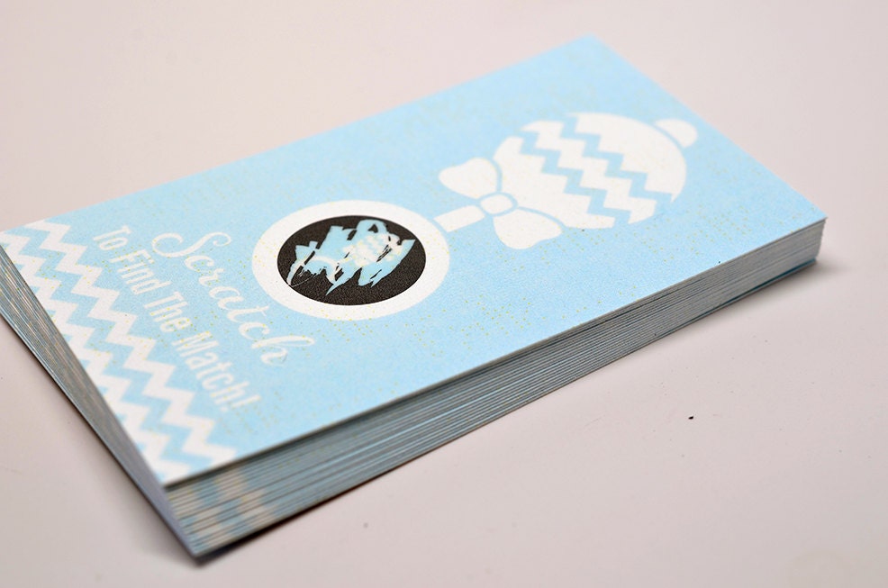 20 Blue Scratch Off Cards - Baby Shower Game - Baby Shower Party Games