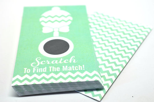 20 Green Scratch Off Cards - Baby Shower Game - Baby Shower Party Games