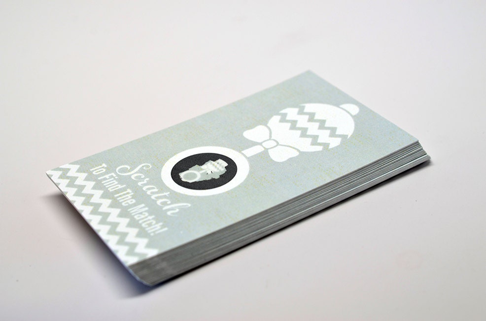 20 Gray Scratch Off Cards - Baby Shower Game - Baby Shower Party Games