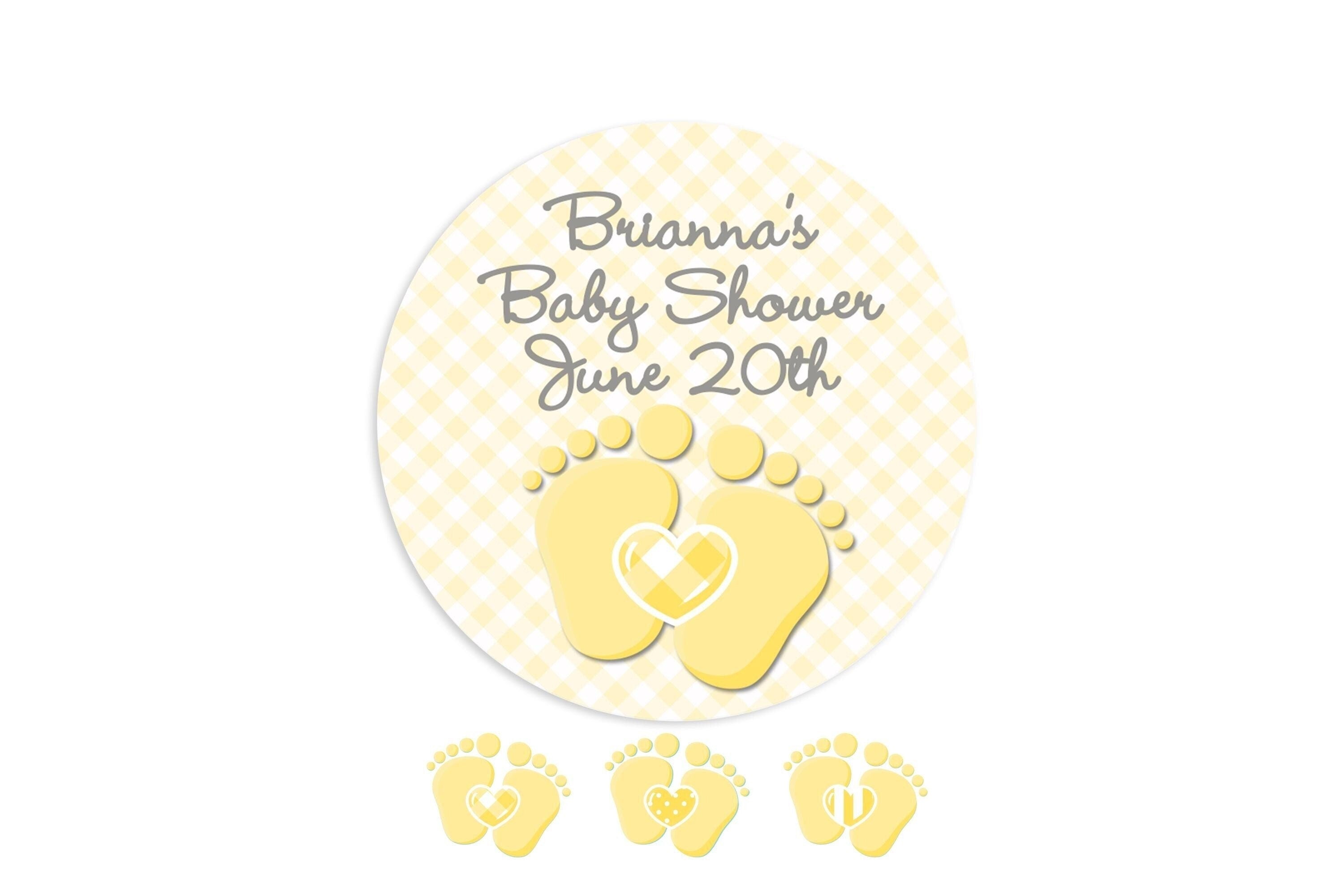 Oh Baby Neutral Personalized Baby Shower Stickers | Pitter Patter Baby Feet Baby Shower Stickers | It's A Baby Sticker Label