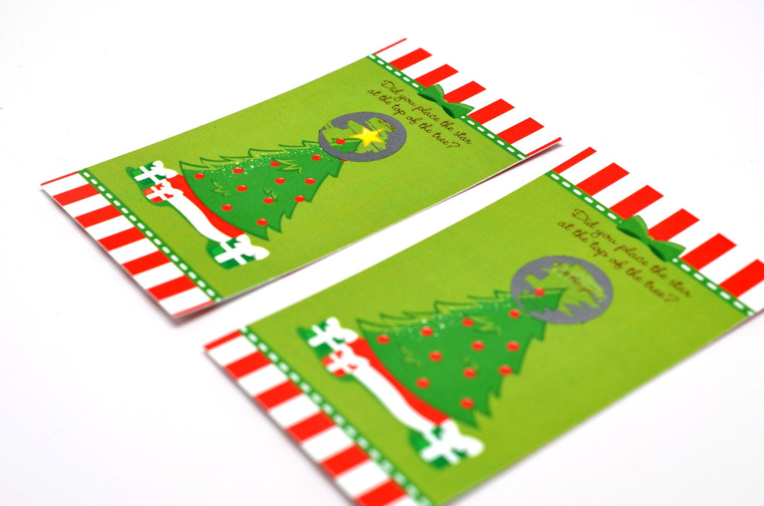 Christmas Tree - Christmas Scratch Off Game Pack - Holiday / Christmas Party Scratch Off Game Cards - Company Parties - 15 Scratch Off Cards