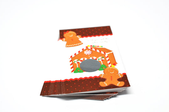 Gingerbread House - Christmas Scratch Off Game Pack - Holiday/Christmas Party Scratch Off Game Cards -Company Parties - 15 Scratch Off Cards