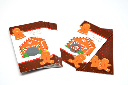 Gingerbread House - Christmas Scratch Off Game Pack - Holiday/Christmas Party Scratch Off Game Cards -Company Parties - 15 Scratch Off Cards