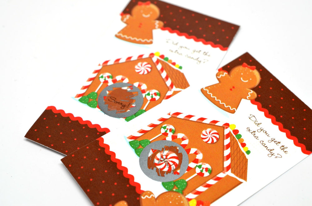 Gingerbread House - Christmas Scratch Off Game Pack - Holiday/Christmas Party Scratch Off Game Cards -Company Parties - 15 Scratch Off Cards