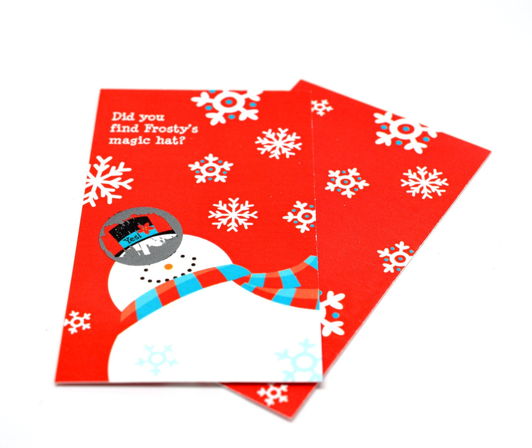 Snowman Fun - Christmas Scratch Off Games - Holiday / Christmas Party Scratch Off Game Cards - Company Parties - 15 Christmas Scratch Offs