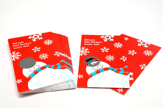 Snowman Fun - Christmas Scratch Off Games - Holiday / Christmas Party Scratch Off Game Cards - Company Parties - 15 Christmas Scratch Offs
