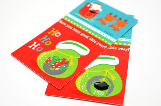 Santa And His Reindeer - Christmas Scratch Off Game Pack - Holiday / Christmas Party Scratch Off Game Cards - 15 Scratch Off Game