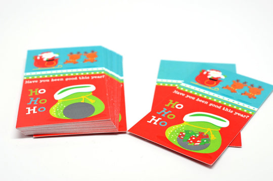 Santa And His Reindeer - Christmas Scratch Off Game Pack - Holiday / Christmas Party Scratch Off Game Cards - 15 Scratch Off Game