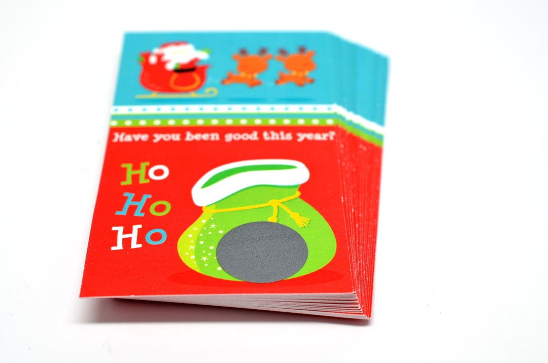 Santa And His Reindeer - Christmas Scratch Off Game Pack - Holiday / Christmas Party Scratch Off Game Cards - 15 Scratch Off Game