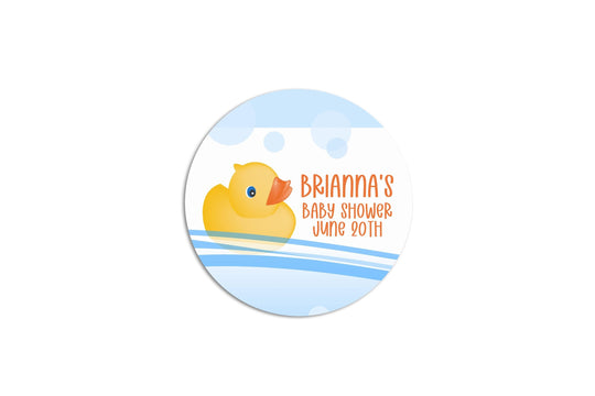Rubber Ducky Baby Shower Stickers, Boy Favor Stickers, Thank You Stickers Baby Shower Favors, In the Tub Party, Round Stickers for Favor
