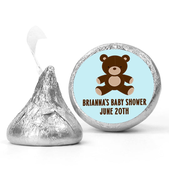 Teddy Bear Boy Baby Shower Favors, Chocolate Candy Stickers, Baby Shower Favors Boy, Blue and Brown Baby Showers, Teddy Bear Favors