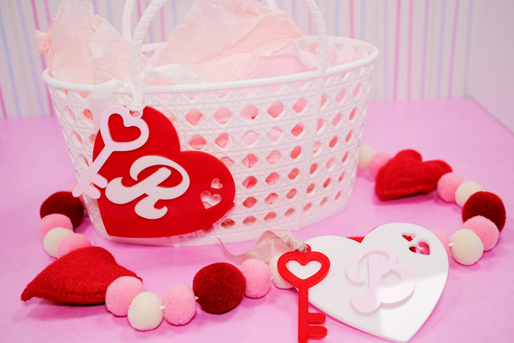 Valentines Day Heart Key Tags, Valentines Basket, Valentines for Kids, Personalized Name Tag, Valentine Heart, Gift Tag, Galentines