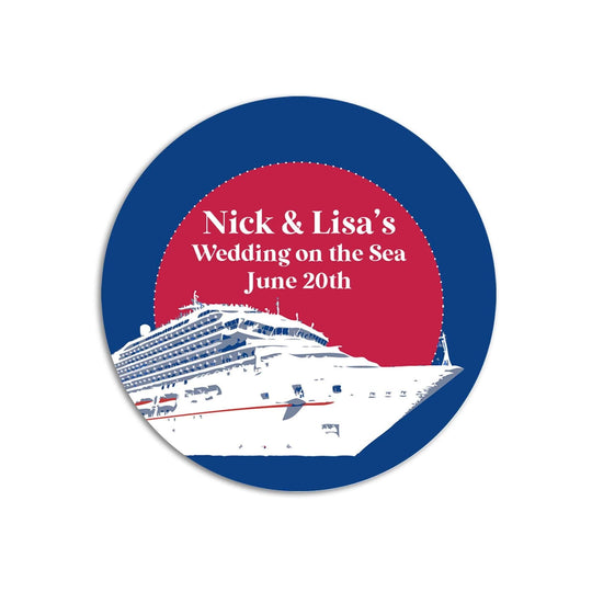 Cruise Ship Personalized Wedding Favor Stickers, Destination Wedding Stickers, Personalized Wedding Labels