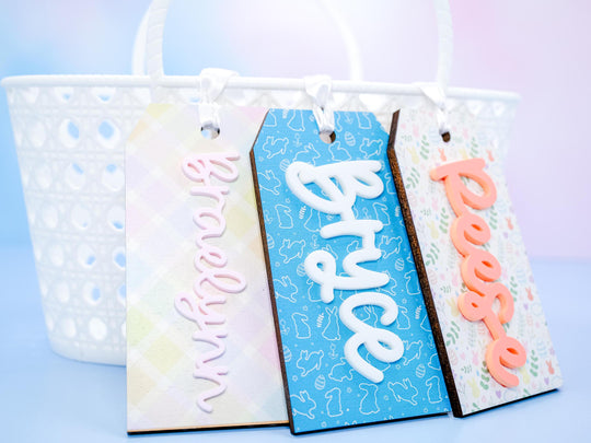 Easter Basket Tag, Personalized Easter Basket Tag, Custom Basket Tag, Wooden Easter Egg Tag, Acrylic Wood Tag