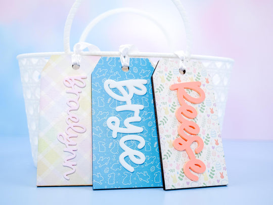 Easter Basket Tag, Personalized Easter Basket Tag, Custom Basket Tag, Wooden Easter Egg Tag, Acrylic Wood Tag