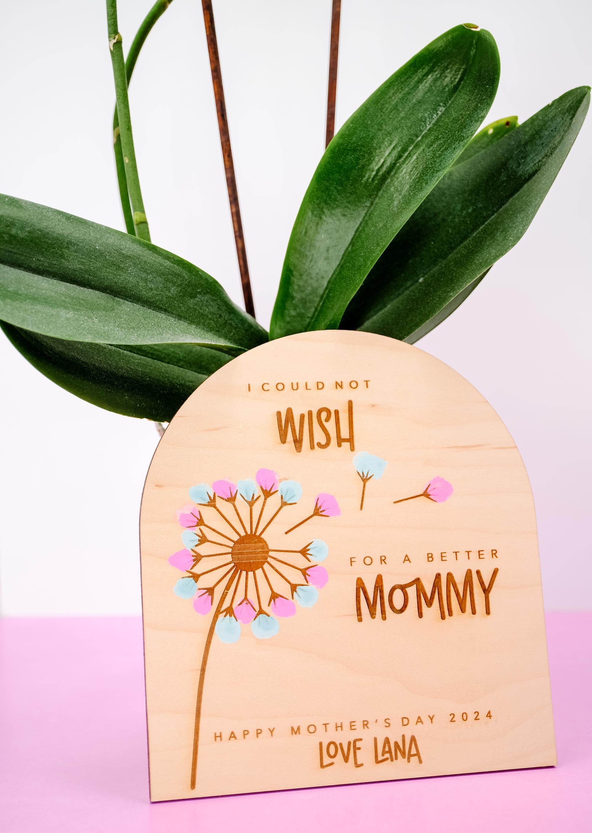 Mothers Day DIY Sign, Mother's Day DIY Plaque, Fingerprint Sign for Mom, Gift for Grandma from Kid, I could not wish for a better mommy sign