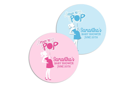 Ready To Pop Popcorn Stickers for Baby Shower, Thank You Stickers Baby Shower Favors, About To Pop Party, Round Sticker Favor